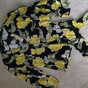 Zara ladies top black, yellow and green small